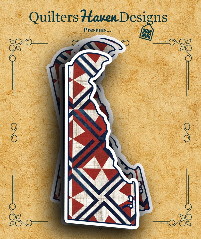 Freedom Quilt Sticker Delaware 6pk