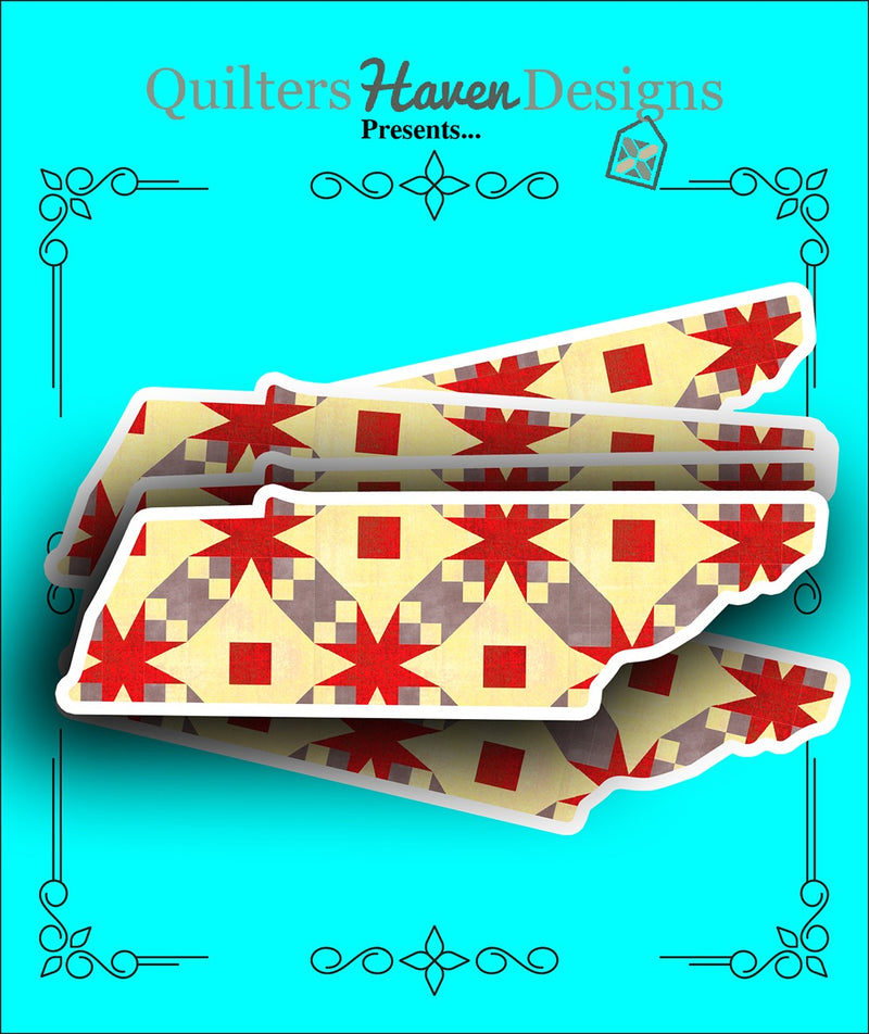 Tennessee Quilt Sticker 6pk