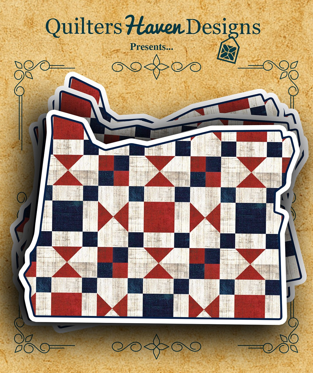 Freedom Quilt Sticker Oregon 6pk