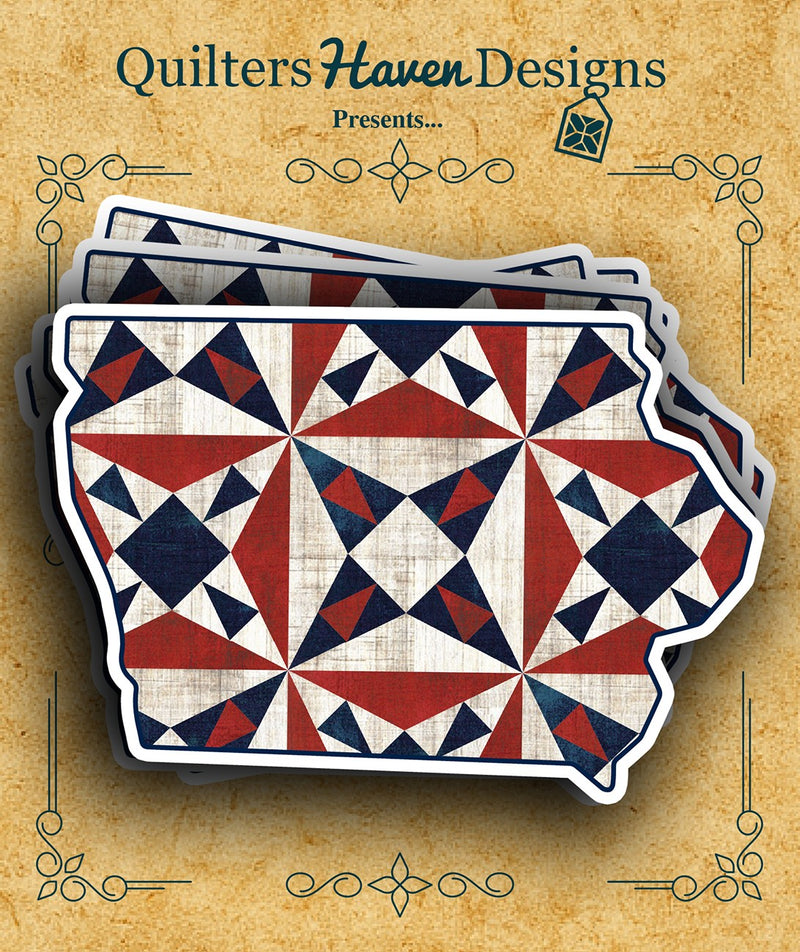 Freedom Quilt Sticker Iowa 6pk