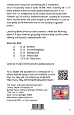 Massachusetts HOME Pillow Pattern