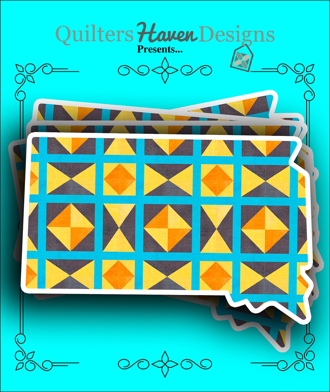 South Dakota Quilt Sticker 6pk