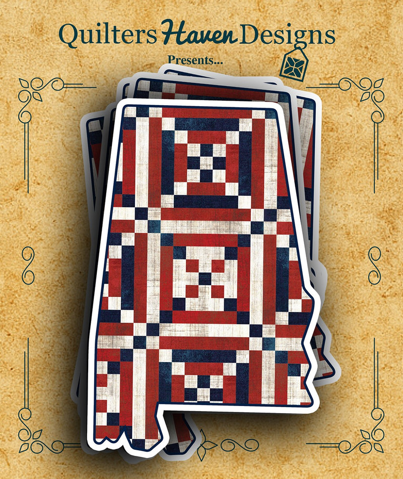 Freedom Quilt Sticker Alabama 6pk