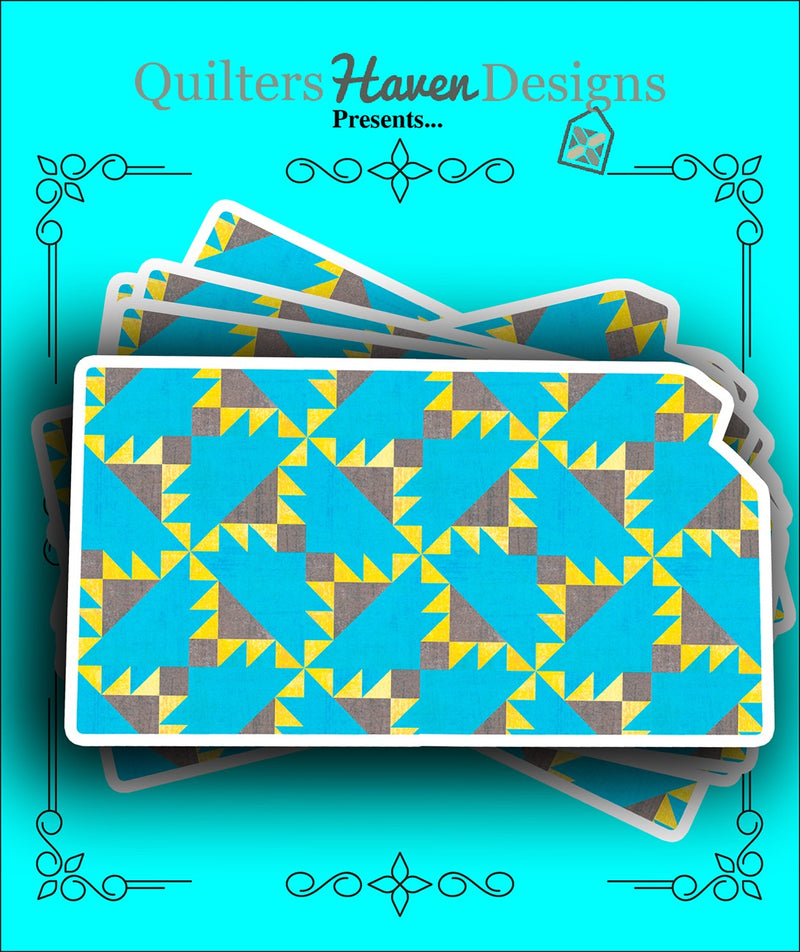 Kansas Quilt Sticker 6pk