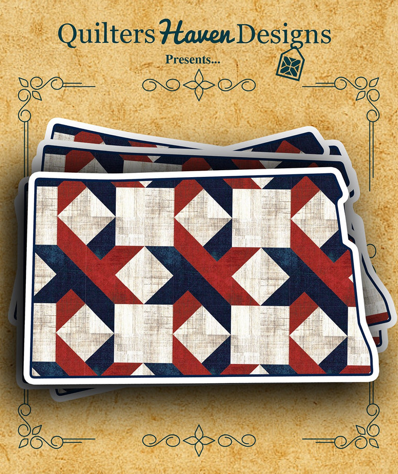 Freedom Quilt Sticker North Dakota 6pk