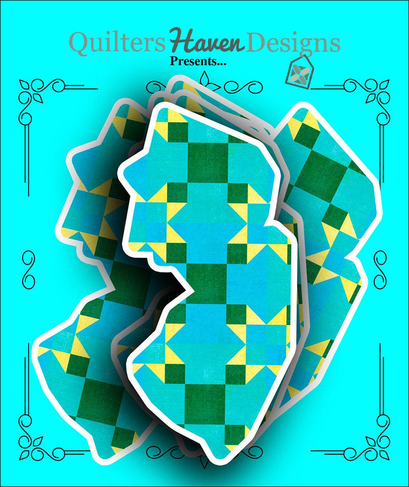 New Jersey Quilt Sticker 6pk