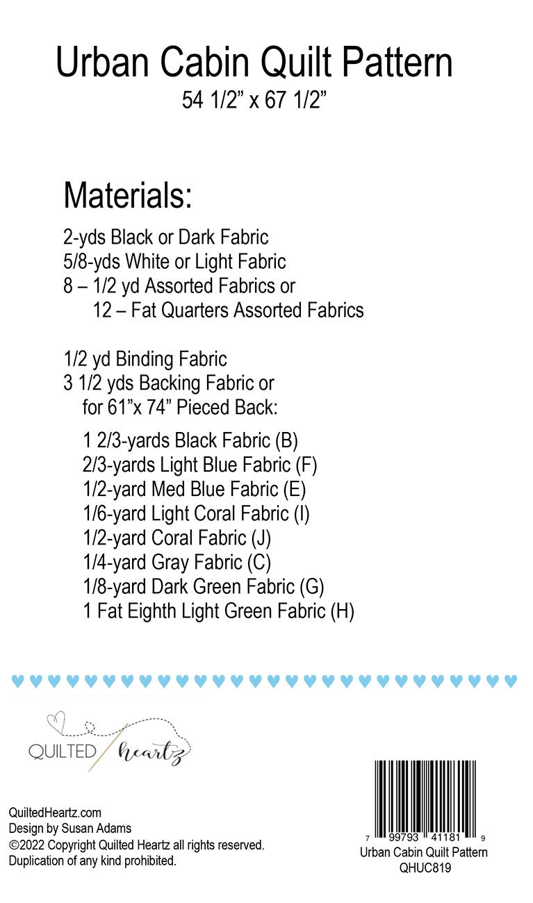 Urban Cabin Quilt Pattern