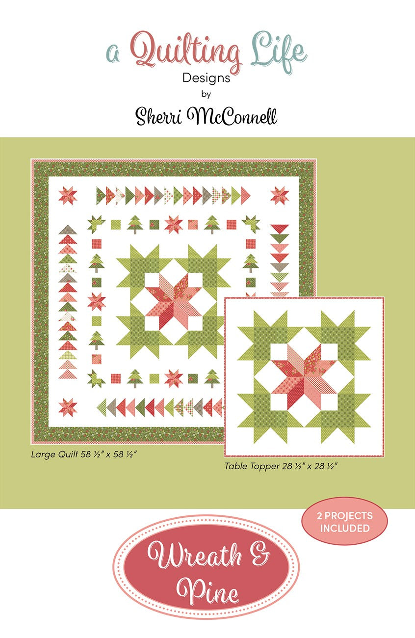 Wreath & Pine Quilt & Table Topper