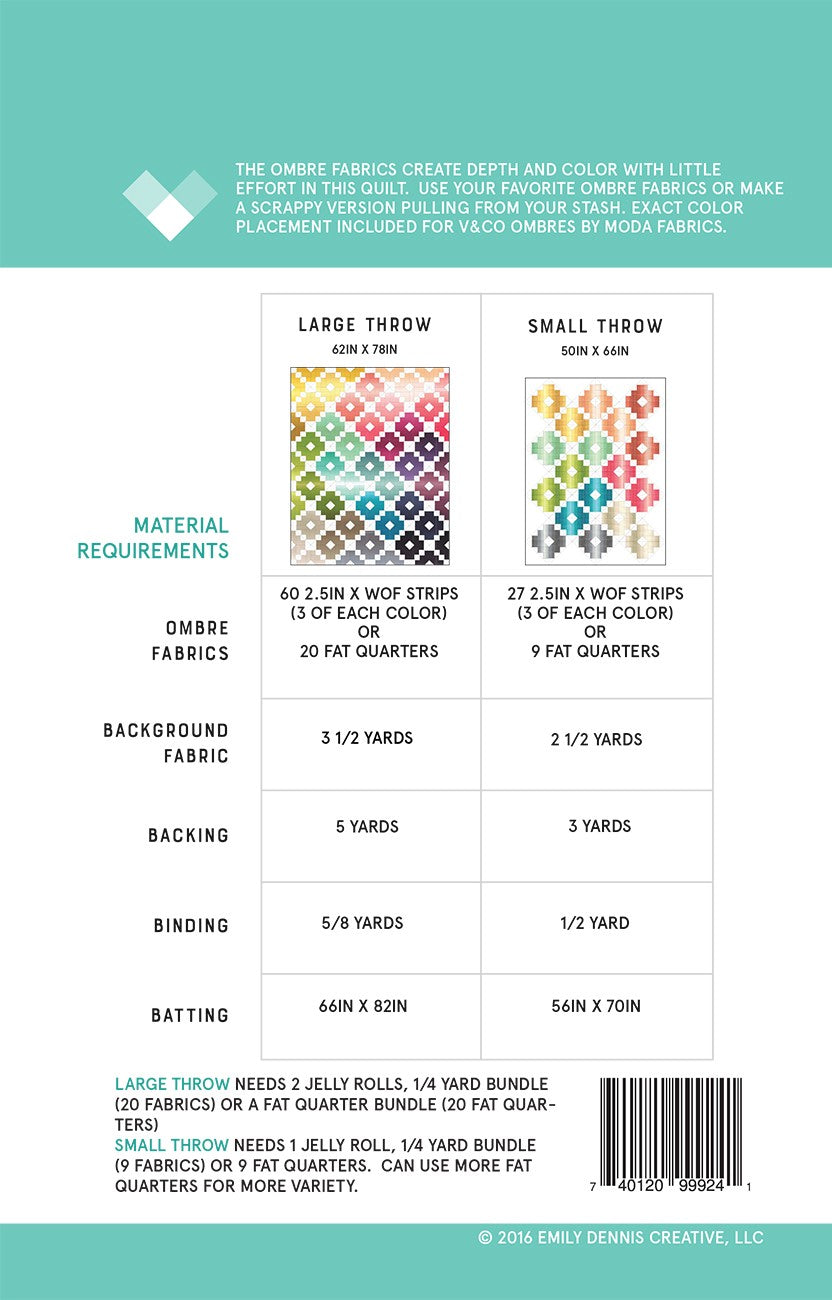 Ombre Gems Quilt Pattern