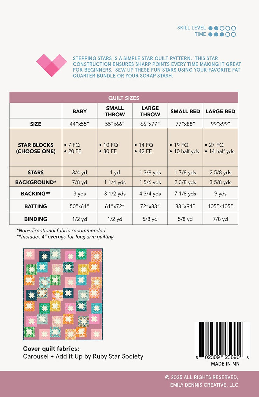 Stepping Stars Quilt Pattern