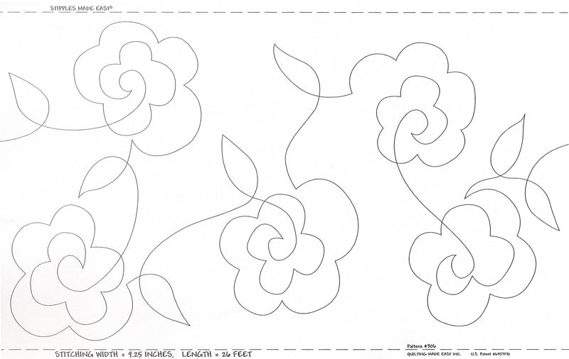 Quilt Pattern Roll Stipples & Flowers 9 1/2in x 26'