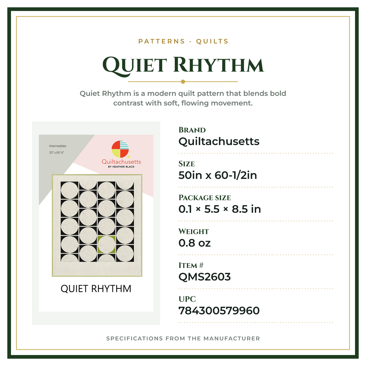 Product Specifications – Quiet Rhythm