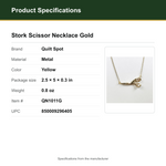 Product Specifications – Stork Scissor Necklace Gold