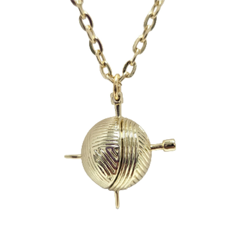 Yarn Charm Long Pendant Necklace Gold