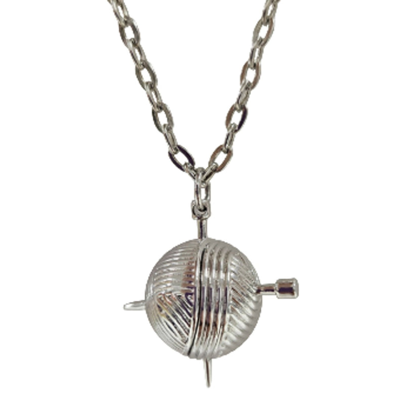 Yarn Charm Long Pendant Necklace Silver