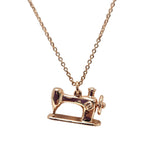 Mini Sewing Machine Necklace Rose Gold