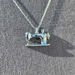 Mini Sewing Machine Necklace Silver