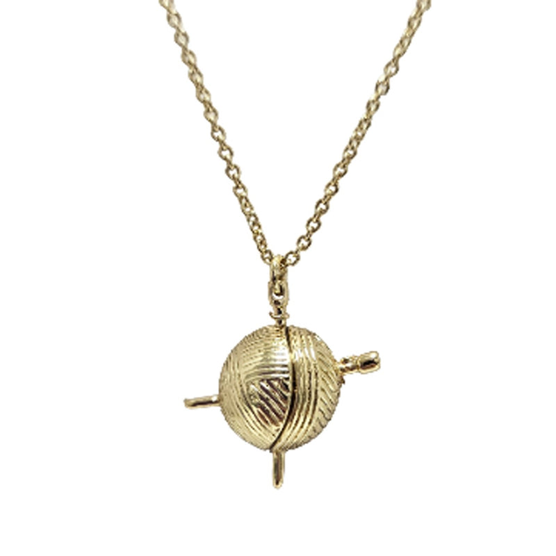 Mini Knitting Necklace Gold