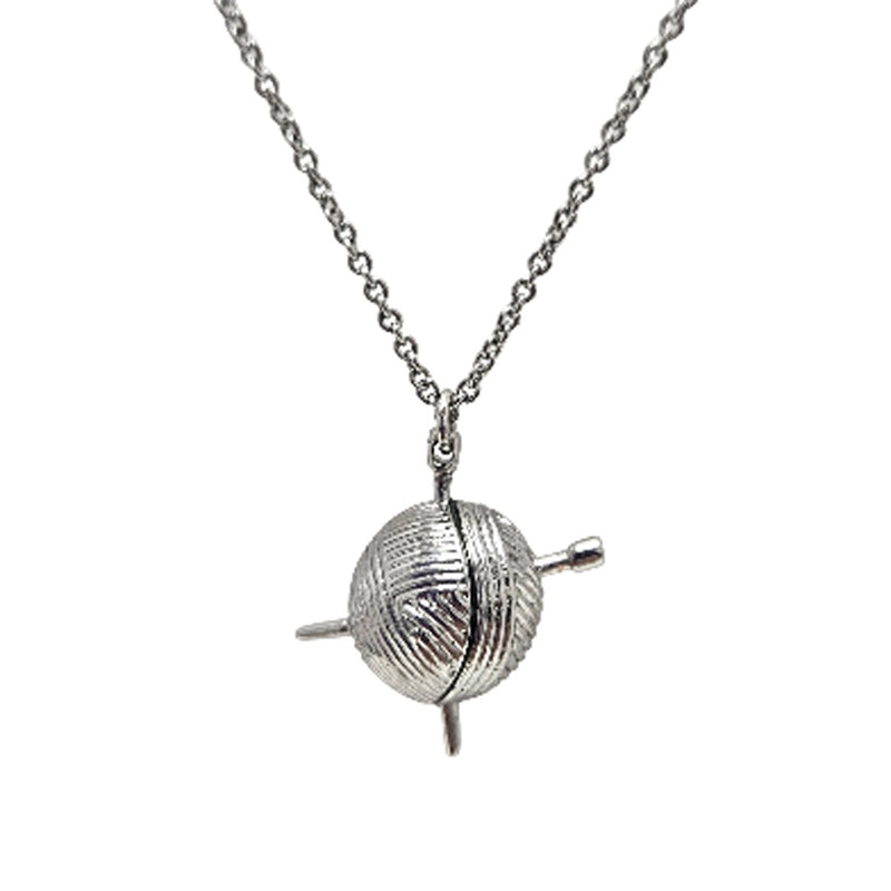Mini Knitting Necklace Silver