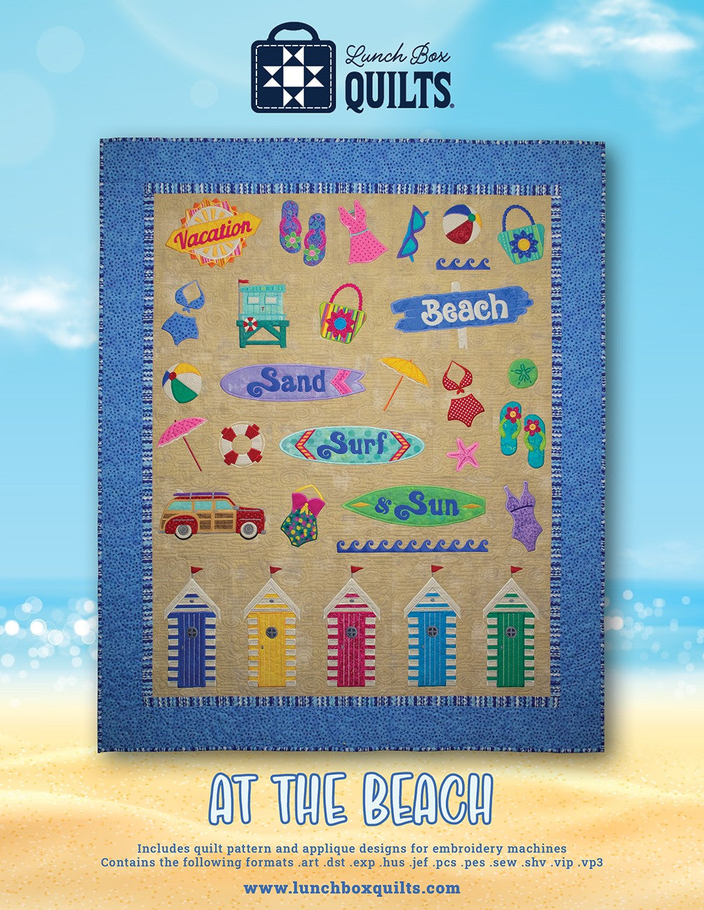 At the Beach Applique Machine Embroidery Quilt Pattern