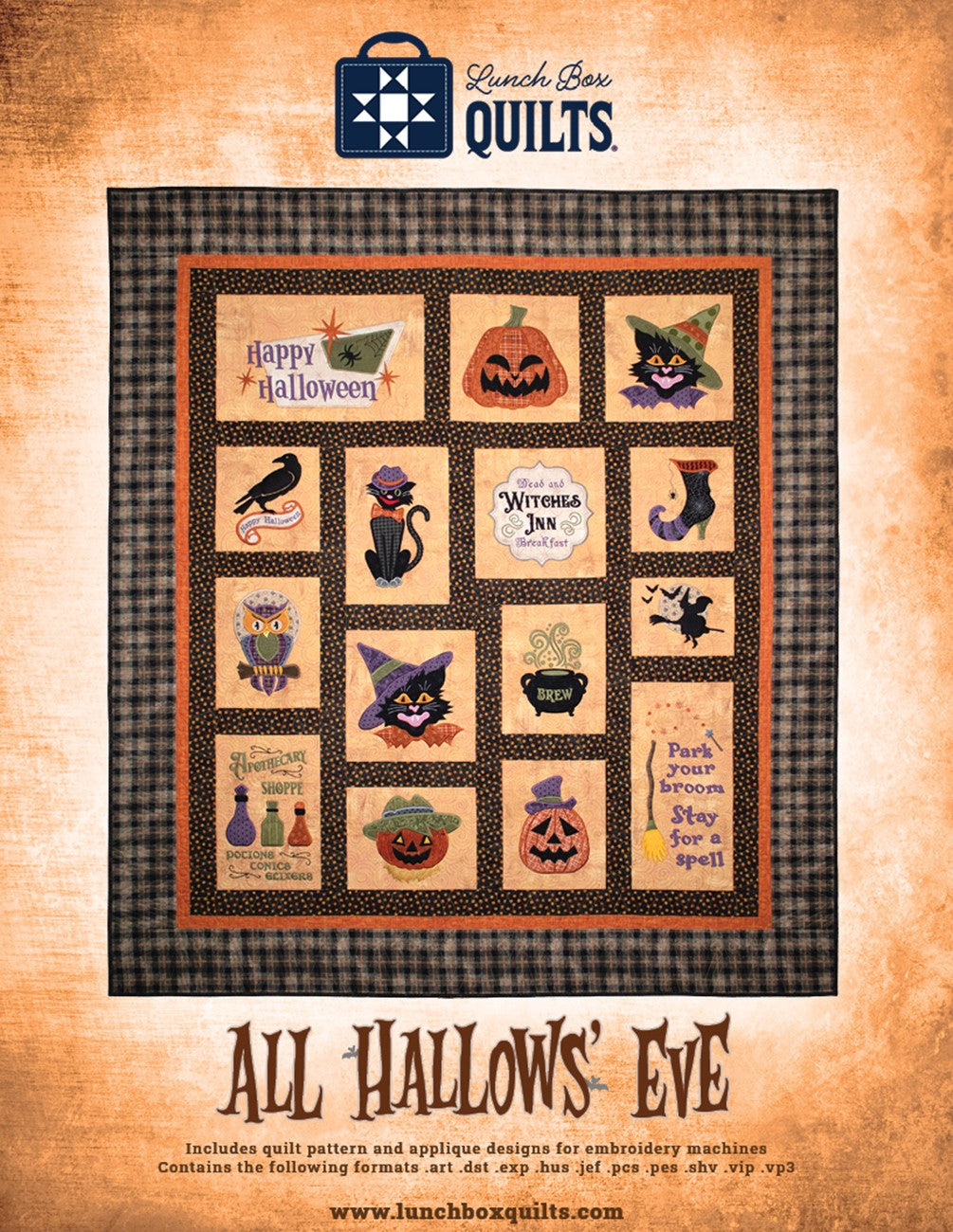 All Hallow's Eve Applique Machine Embroidery Quilt Pattern with Redemption Code