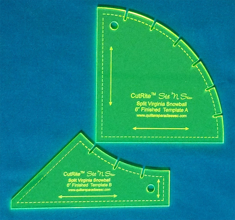CutRite Slit N Sew Split Virginia Snowball 6in Finished Template