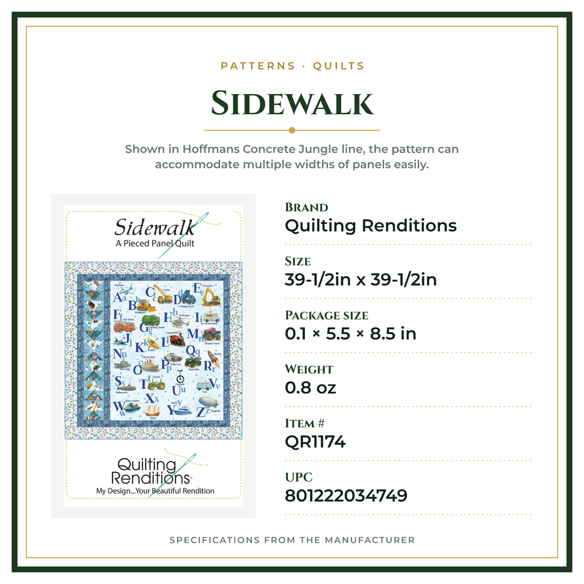 Product Specifications – Sidewalk
