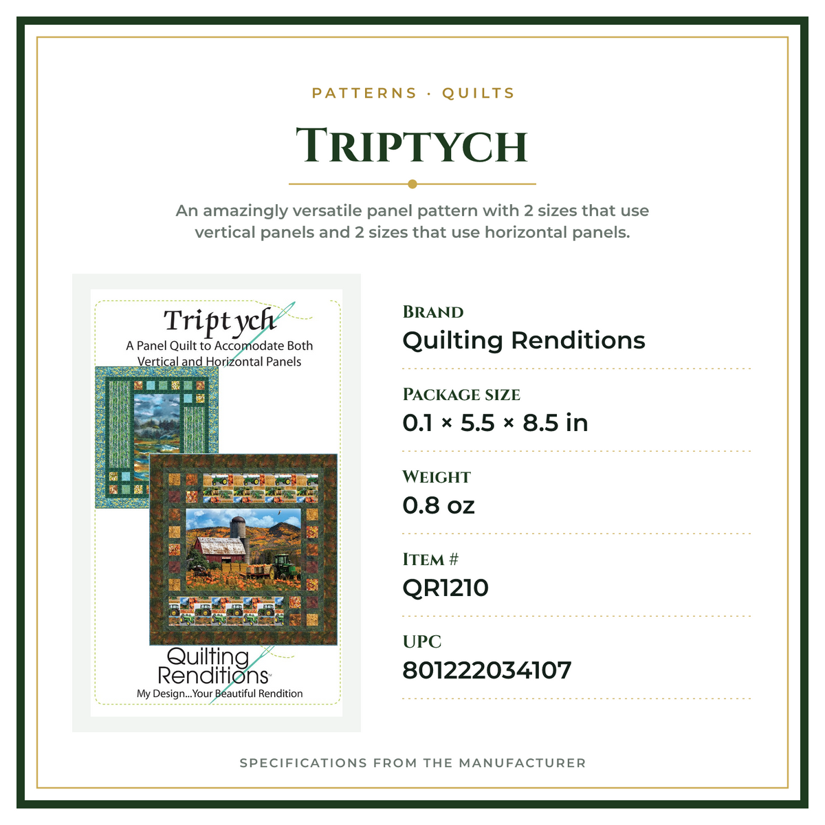 Product Specifications – Triptych