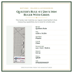 Product Specifications – Quilter's Rule 4 1/2in x 14in Ruler With Grids
