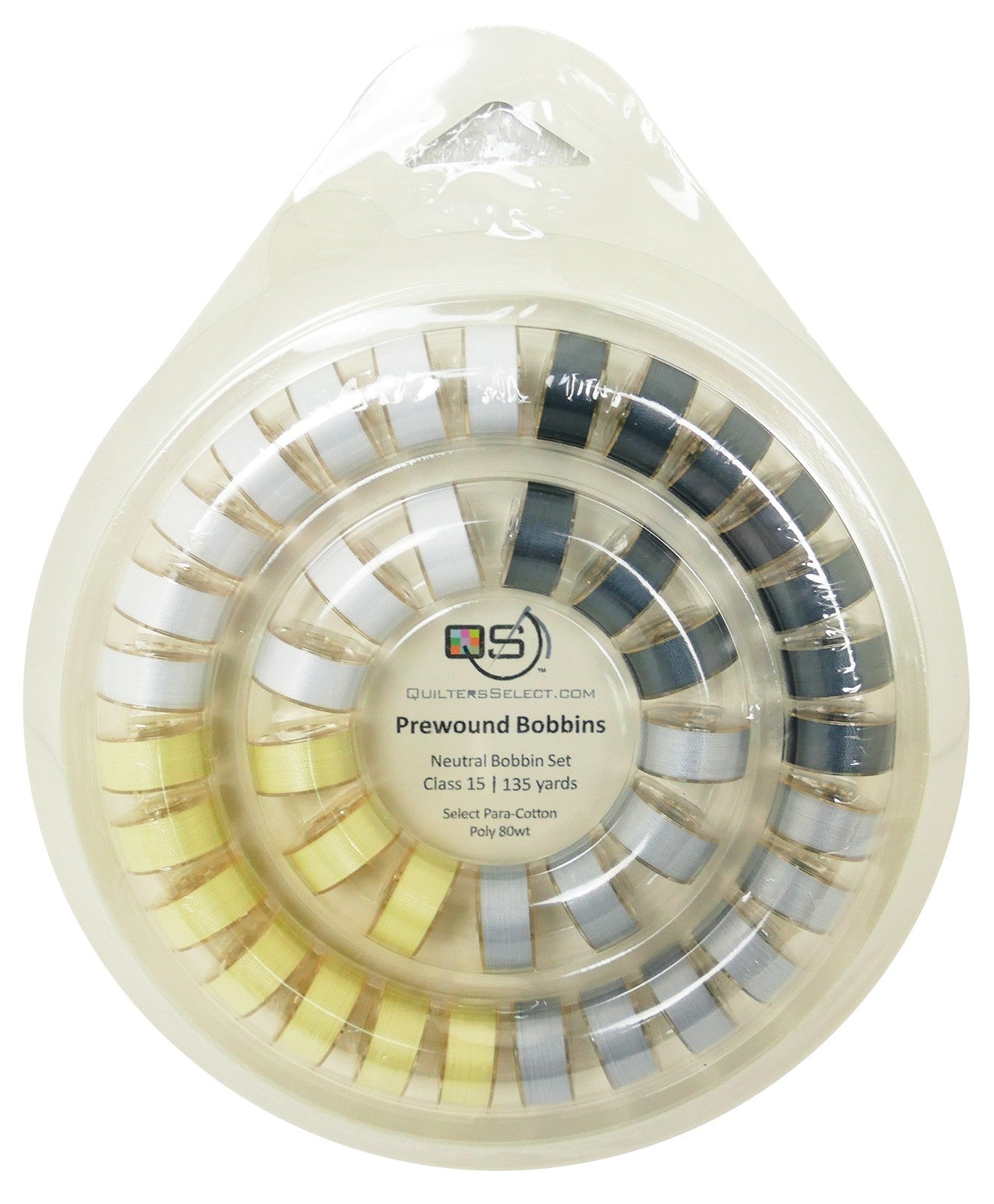 Prewound Class 15 Bobbins 40ct With Bobbin Ring in Neutrals