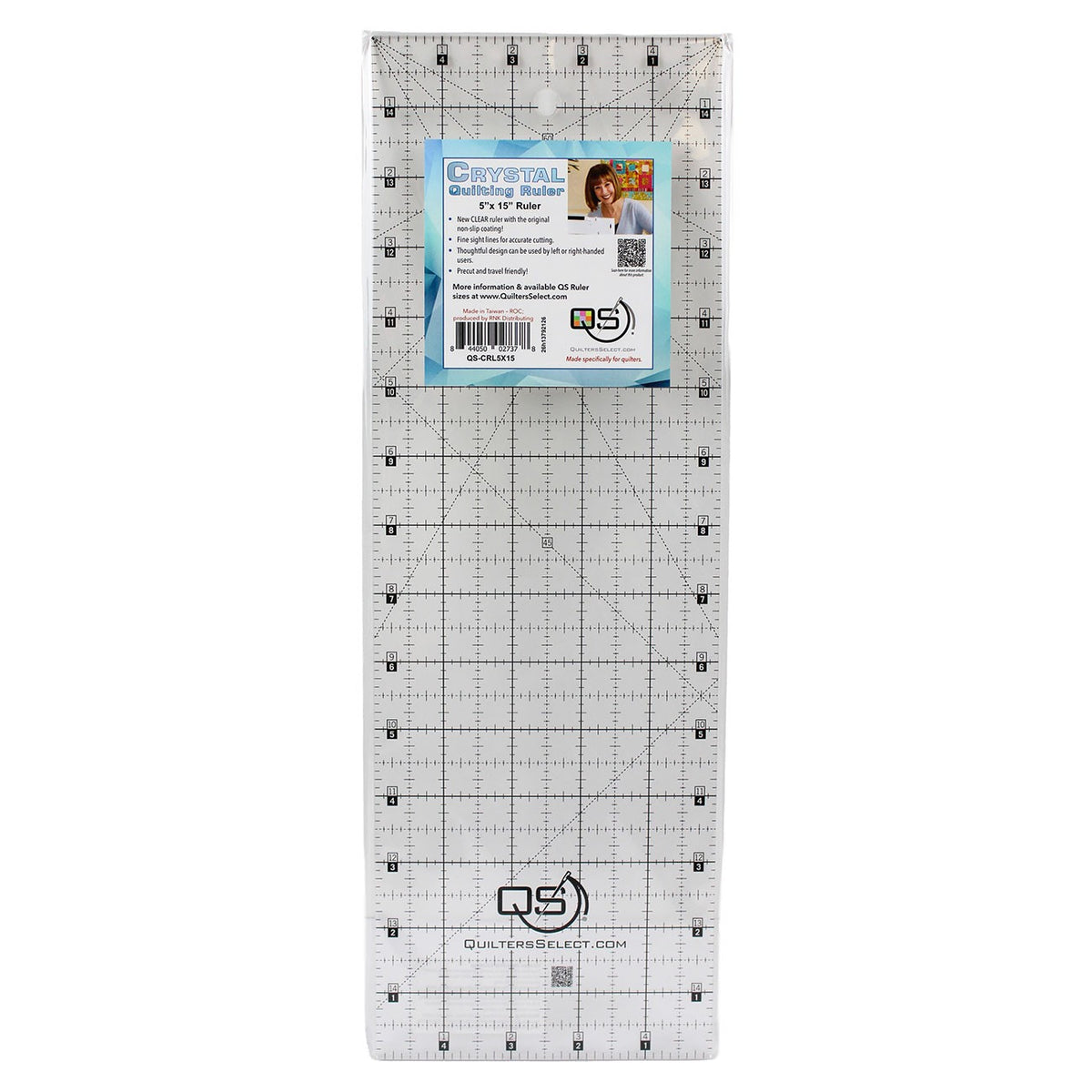 Quilters Select 5in x 15in Crystal Non-Slip Ruler