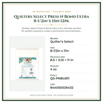 Product Specifications – Quilters Select Press N Bond Ultra 8-1/2in x 11in 12pk