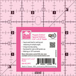 Quilter's Select Pink Poppie Cotton Non-Slip Ruler 3-1/2in x 3-1/2in