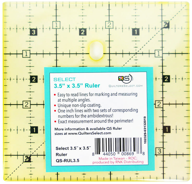 Quilter's Select Non-Slip Ruler 3-1/2in x 3-1/2in