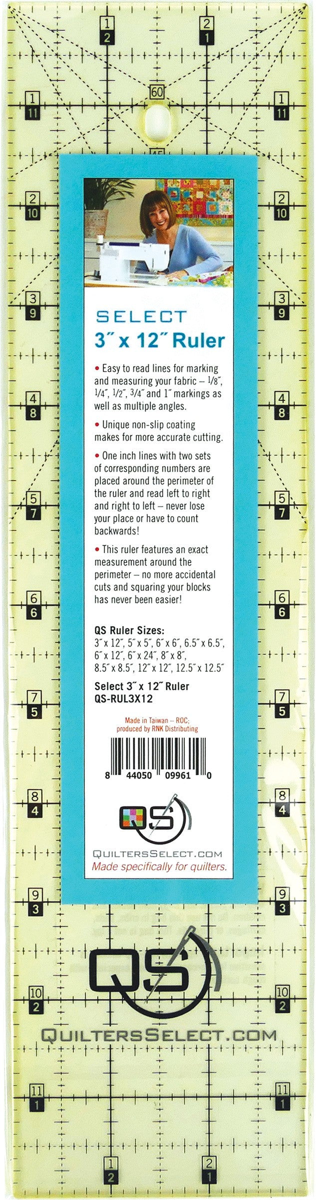 Non-Slip Ruler 3in x 12in