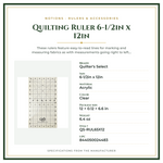 Product Specifications – Quilting Ruler 6-1/2in x 12in