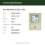 Product Specifications – Non-Slip Ruler 8-1/2in x 12in