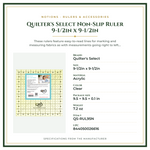 Product Specifications – Quilter's Select Non-Slip Ruler 9-1/2in x 9-1/2in