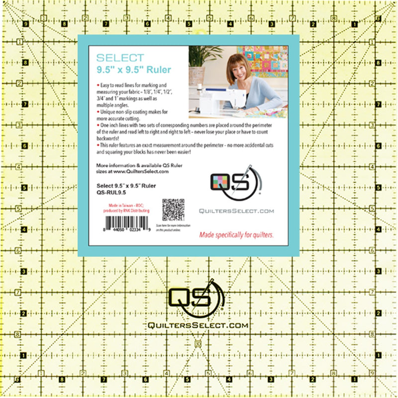 Quilter's Select Non-Slip Ruler 9-1/2in x 9-1/2in