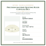 Product Specifications – Precision Machine Quilting Ruler Curves & Arcs