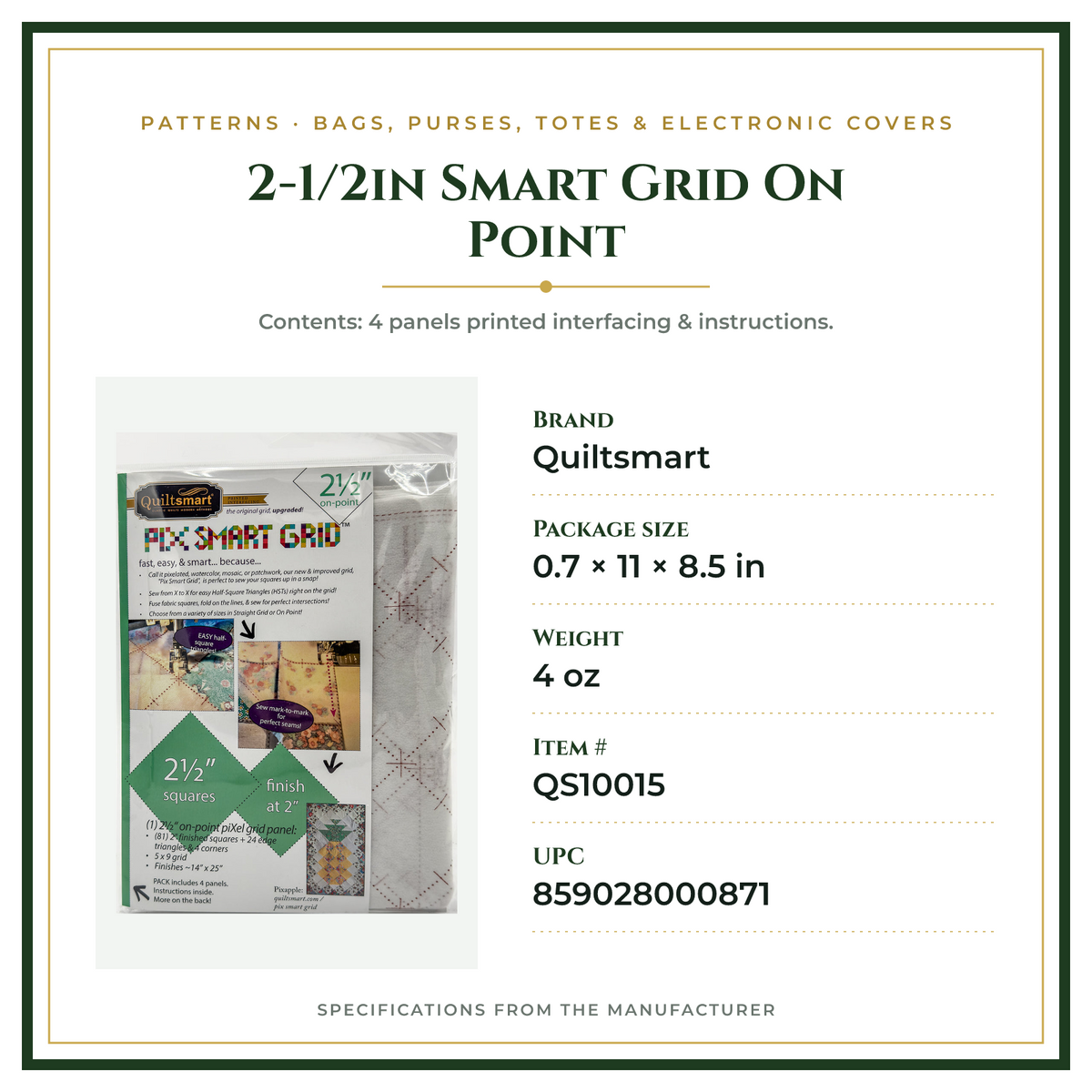 Product Specifications – 2-1/2in Smart Grid On Point