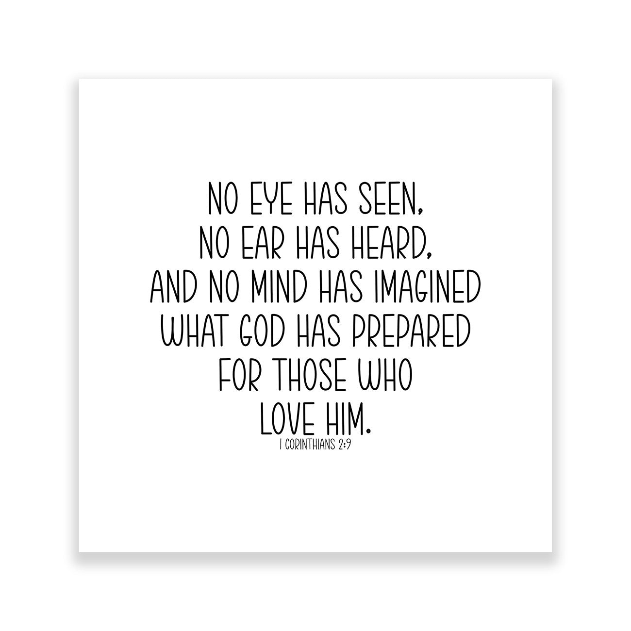 5 Precut Quilt Squares Printed with 1 Corinthians 2:9 5in