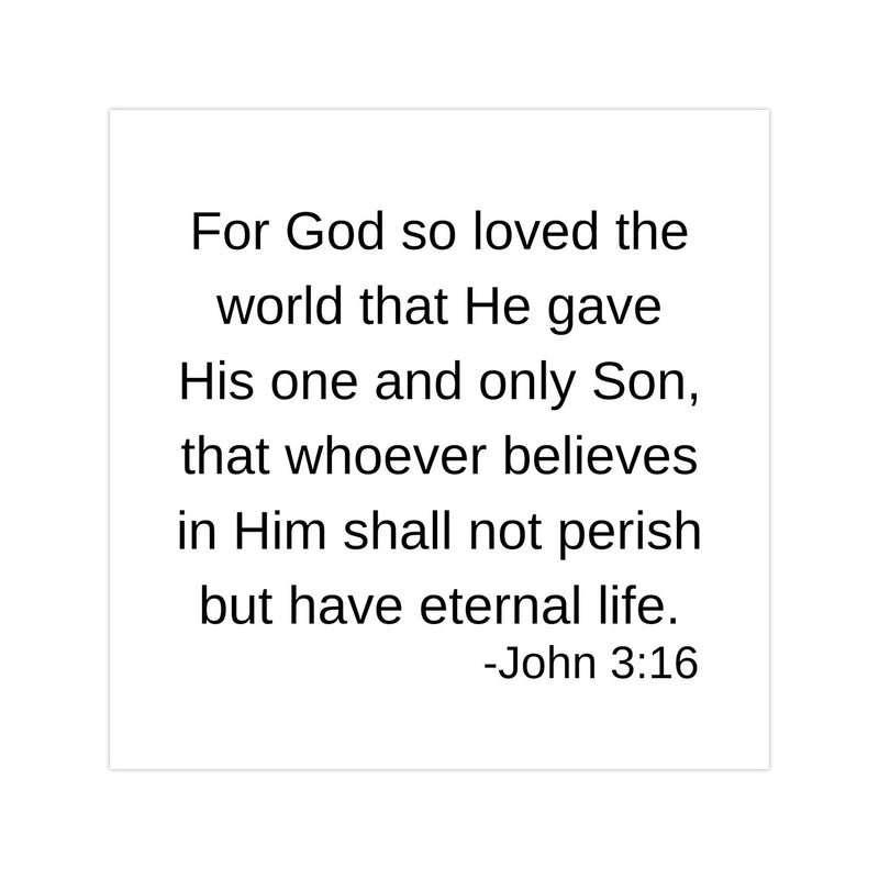 5 Precut Scripture Quilt Squares Printed with John 3:16 5in