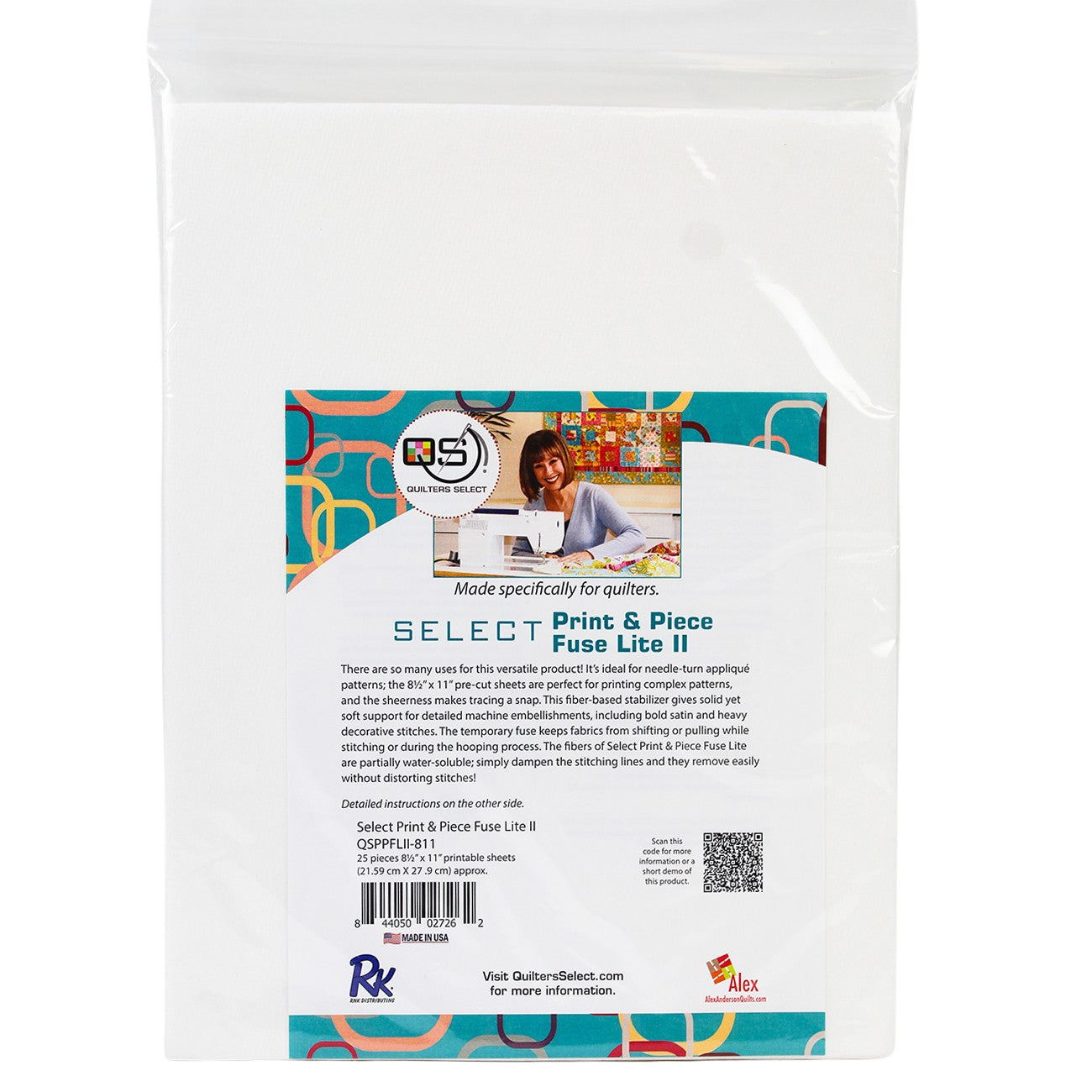 Quilters Select Print & Piece Fuse Lite 8-1/2in x 11in 25pk