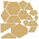 Queen of Diamonds Acrylic Fabric Cutting Template Set with 3/8in Seam Allowance
