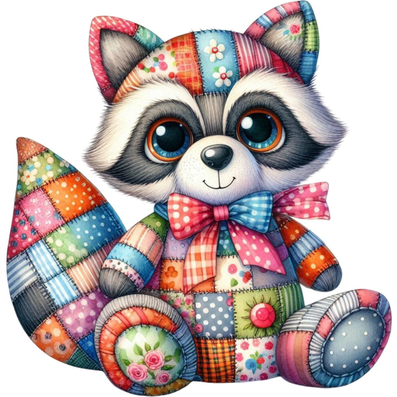 Quilted Toy Animals Fabric Panel 19