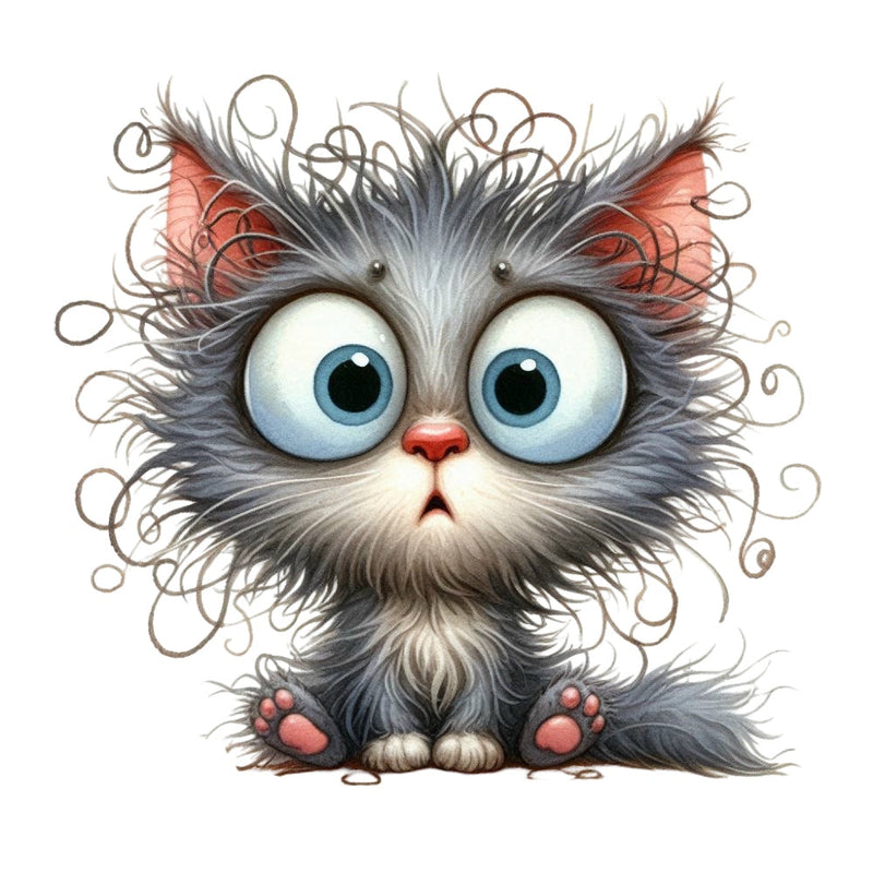 Quirky Crazy Cats Fabric Panel 19