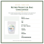 Product Specifications – Retro Wash 1 lb. Bag Unscented