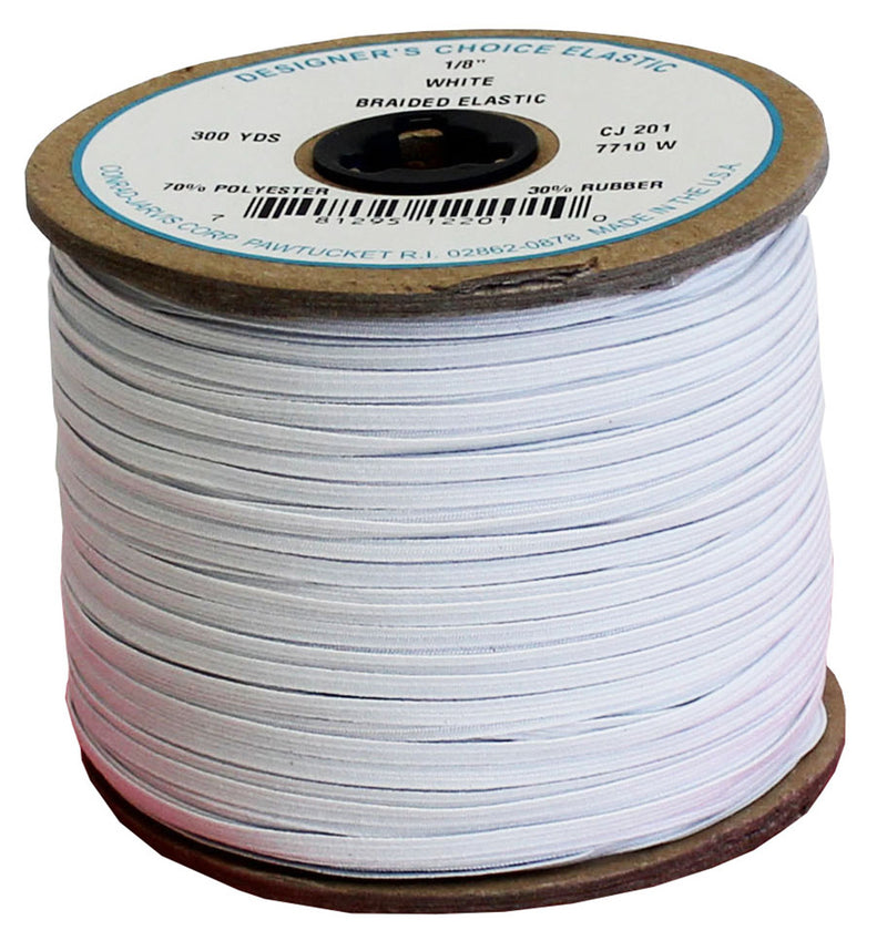 Braid Elastic 1/8in x 300yd White