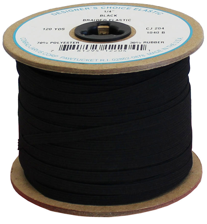 Braid Elastic 1/4in x 120yd Black